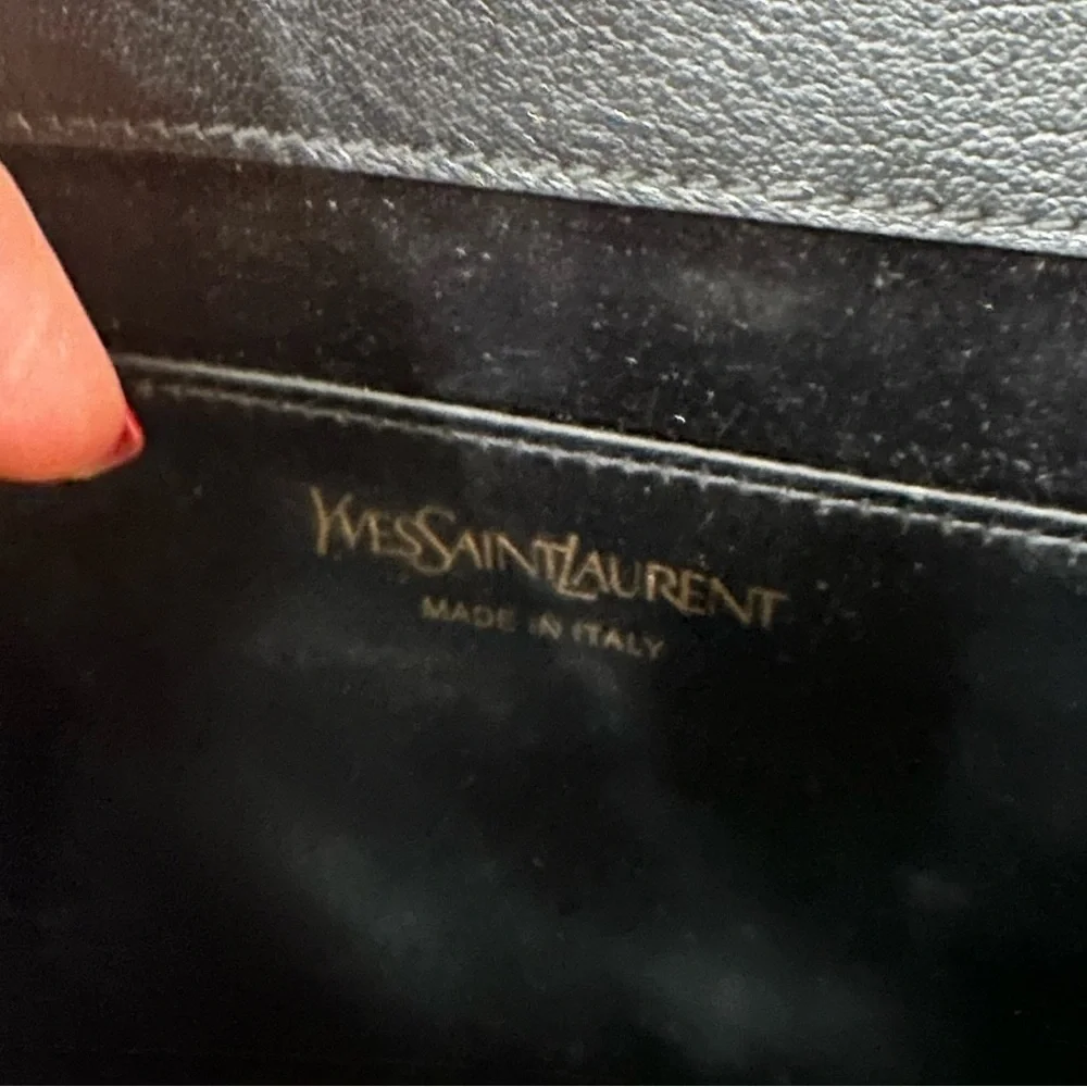 Yves Saint Laurent YSL Black on Black Clutch with Dust Bag